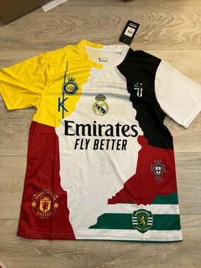 Ronaldo commemorative Emirates Better Soccer Jersey with Multicolor Block Design